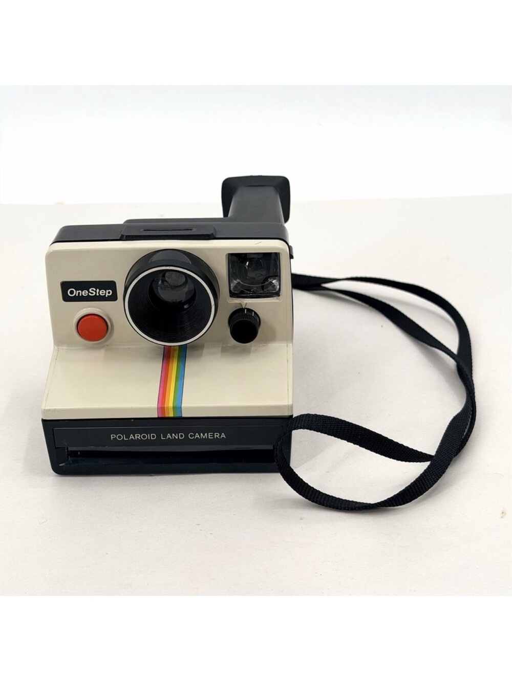 Vintage Original Polaroid SX-70 OneStep White Rainbow Stripe Land Camera